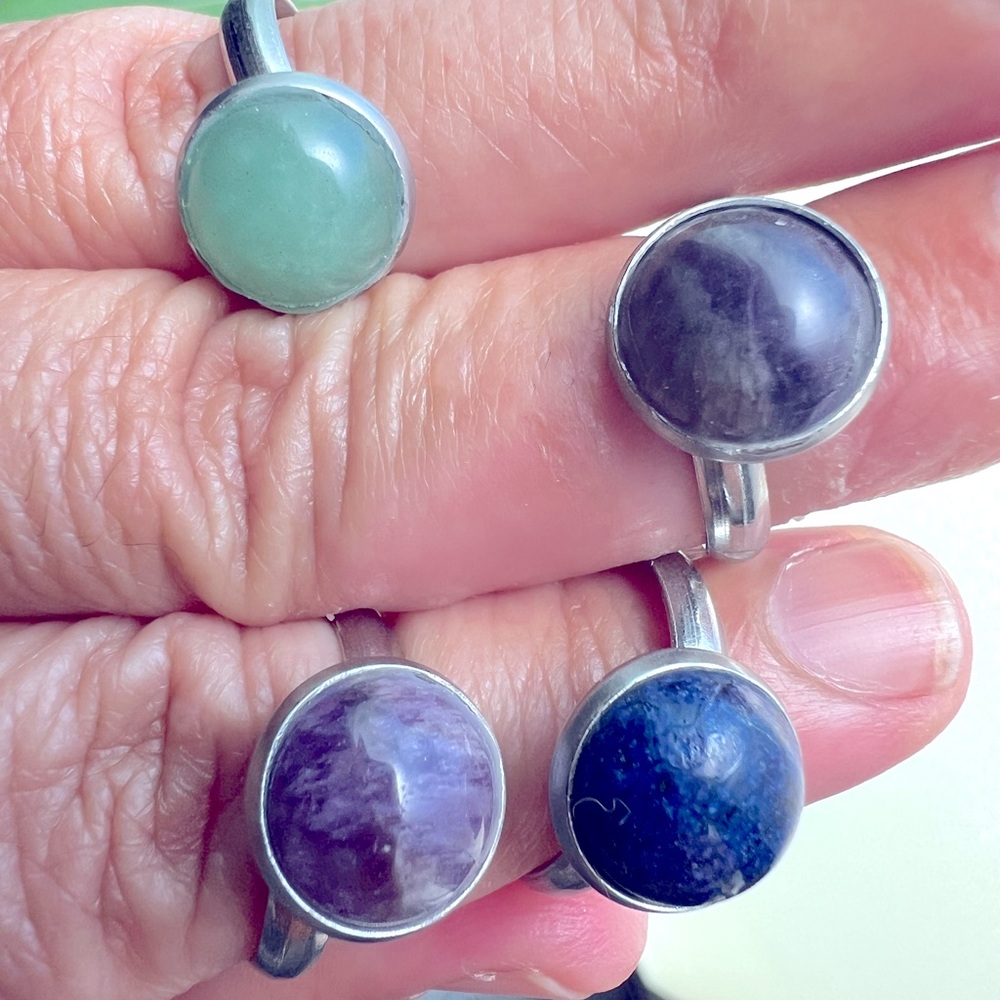 Adjustable Gemstone Ring Set - Picture 3 of 5